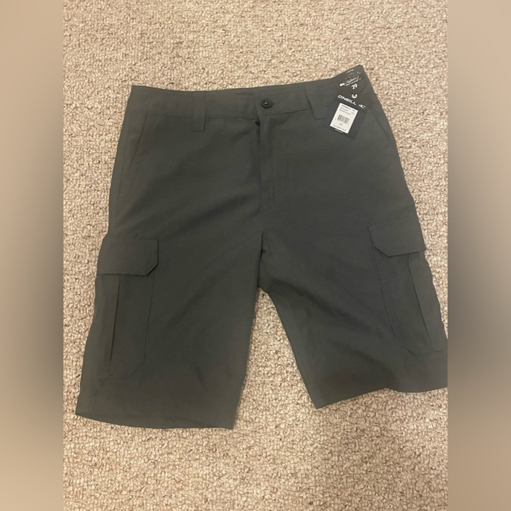 Men’s O’Neill Ranger Cargo Shorts Black Size 29 relaxed fit below the knee 21”